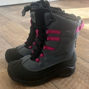 Columbia Youth Black and Pink Snow Boots